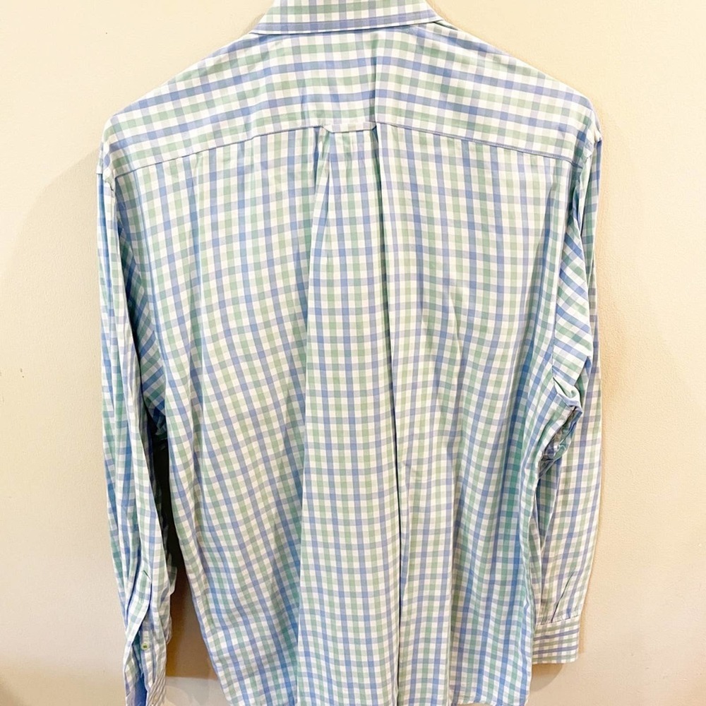 Izod Button Down Plaid Long Sleeve Dress Shirt M - Picture 7 of 8